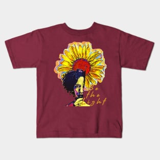 Be The Light (Half Woman wrapped in sunflower) Kids T-Shirt